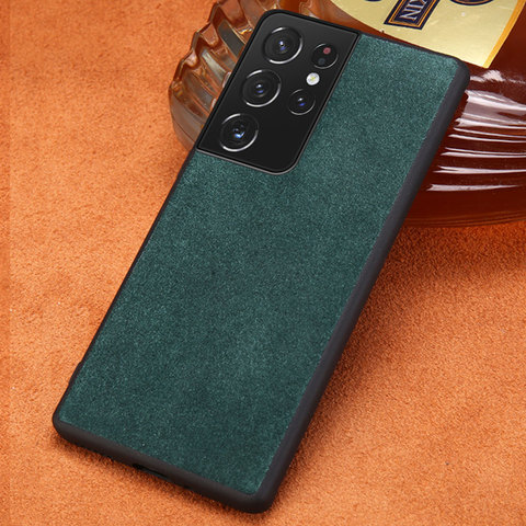 Genuine Leather Cow Suede Cover Case For Samsung Galaxy S21 Ultra S20 FE S8 S9 S10 S21 Plus Note 20 10 9 A52 A51 A71 A31 A50 A72 ► Photo 1/6