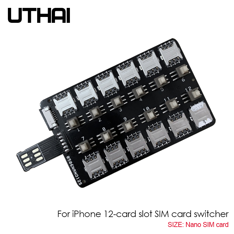 Buy Online Uthai T13 12 Card Slot Sim Card Adapter Multi Sim Card Reader For Iphone Android Mini Sim Nano Sim Card Free Restart Switcher Alitools