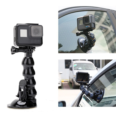 Suction Cup Car Mount for GoPro Hero 8 7 6 5 4 3+ All Xiaomi Yi Go pro Cameras SJcam SJ4000 SJ5000 AKASO EKEN with Safety Tether ► Photo 1/6