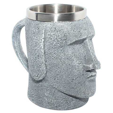 Moai Stone Easter Statue Island Man Bottle Opener Beer Mug stainless Steel Cup ► Photo 1/1