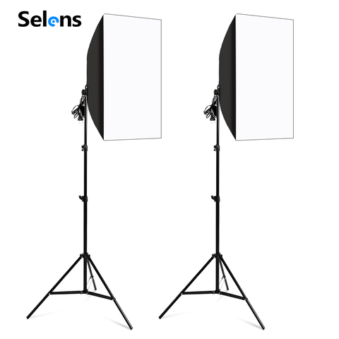 2pcs Photography Softbox Lighting Kits 50x70CM Professional Continuous Light System With E27 Socket For Photo Studio Equipment ► Photo 1/6