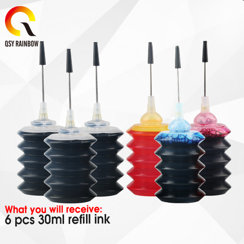 30ML Refill Dye Ink Kit For Epson Canon HP Brother Lexmark DELL Kodak Inkjet Printer Cartridge Printer for hp 302 301 652 21 901 ► Photo 1/6