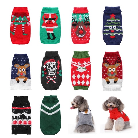 Pet Dog Sweater Cat Clothes For Small Dog Clothing Christmas Cat Sweater Dogs Coat Halloween Warm Pet Jacket Knitting Costume 35 ► Photo 1/6