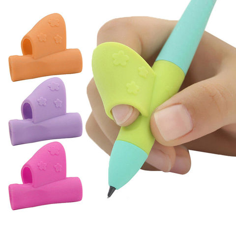 1/3pcs Pencils Handle Right Hand Helps Children Learn Holding Pen Writing Posture Correction Magic Fits Pencil Soft Color Random ► Photo 1/6