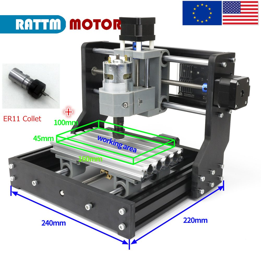 3 Axis 1610 DIY Mini GRBL Control CNC Engraver Milling Laser Machine Wood Router 