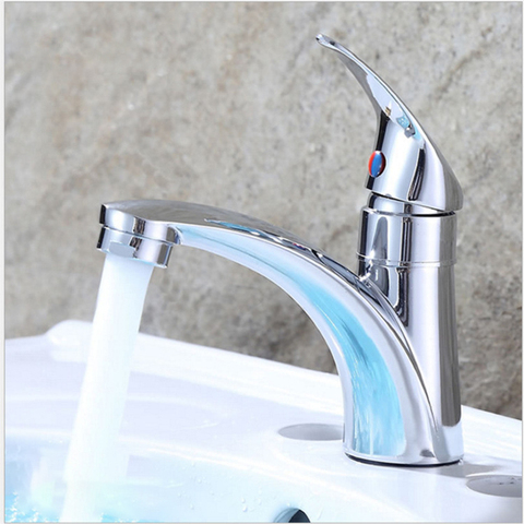 Bathroom Basin Faucet Chrome Single Handle Kitchen Sink Faucet Cold and Hot Mixer Water Bathroom ► Photo 1/5