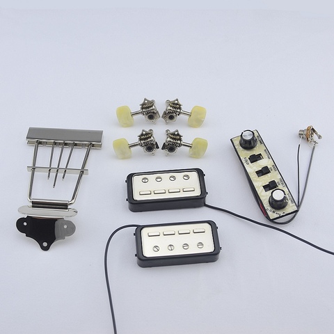 1 Set Original Genuine Hofner HCT500 Series Bass Kit   (  Tuners + Pickups + Trapeze Tailpiece + Control Panel ) ► Photo 1/6