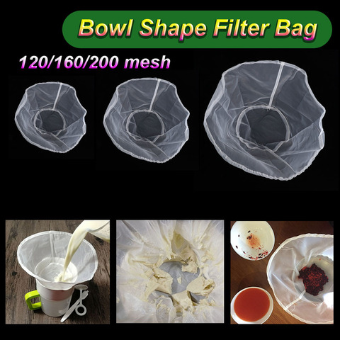 Reusable Nylon Filter Bag Bowl Shape Food Coffee Filter Cheese Cloth Cooking Fine Mesh Wine Strainer Juice Soy Milk Nut Milk Tea ► Photo 1/6