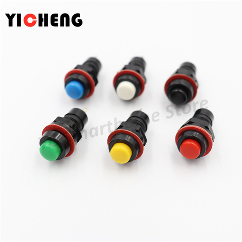 6pcs DS-211 DS-213 Push Button Switch 10mm Momentary / Self Locking Round Button Switch DS211 DS213  miniature ► Photo 1/6