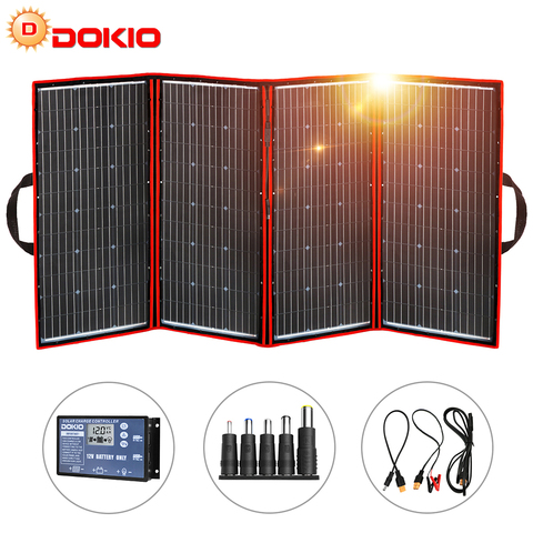 Dokio 300W 18V Flexible Foldable Solar Panel Hiqh Quality Portable Solar Panel China For Camping/Boat/RV/Travel/Home/Car ► Photo 1/6