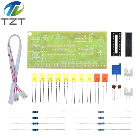 TZT Funny 10 Audio Level Indicator LM3915 DIY Kit Electronic Audio Indicator Suite ► Photo 1/6