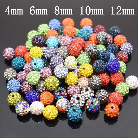 4 5 6 8 10 12mm Mixed Colors Rhinestone Crystal Ball Beads Spacer Beads For Jewelry Making Bracelet DIY Accessories ► Photo 1/5