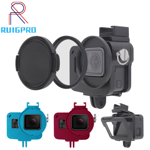 Aluminum Hero 5 6 7 case Alloy cage Protective Housing Case Cover Metal frame UV filter for GoPro Go Pro hero Camera Accessories ► Photo 1/6