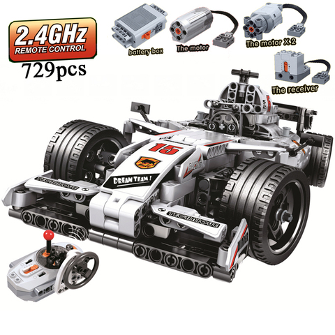 729pcs City F1 Racing Car Remote Control Technic RC Car Electric truck Motor Building Blocks bricks Lepining Toys For Children ► Photo 1/6