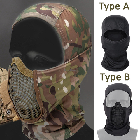 Tactical Full Face Steel Mesh Mask Hunting Airsoft Paintball Mask Headgear CS Game Motorcycle Shooting Cycling Protective Masks ► Photo 1/6