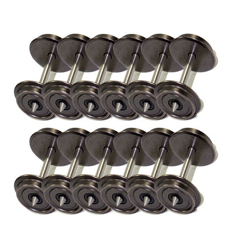 12 PCS 1:87 36'' Metal Wheels for Model Train HO Scale DC wheel set New C8724 ► Photo 1/6