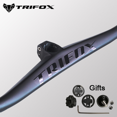 TRIFOX carbon handlebar Bicycle manillar carbono mtb Riser -2 degree One-shaped Integrated With Stem Black Carbon bike Handlebar ► Photo 1/6