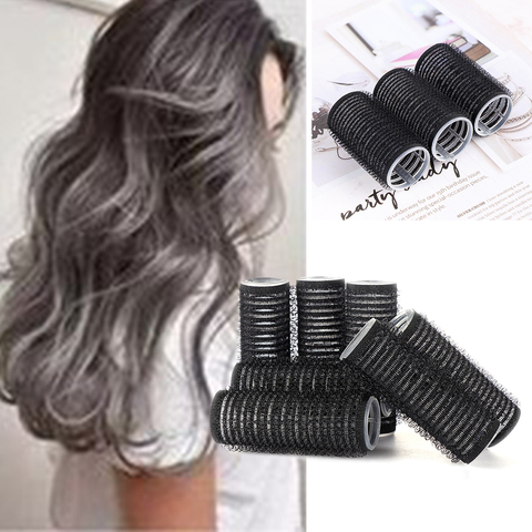 Professional Black Large Self Grip Hair Rollers Pro Salon Hairdressing Curlers Multi Size Hair Salon Sticky Cling Style For DIY ► Photo 1/6