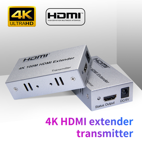 4K HDMI extender by cat5e/6 cable 60M HDMI 4K extender over RJ45 ethernet cable for PC DVD UHDTV ► Photo 1/5