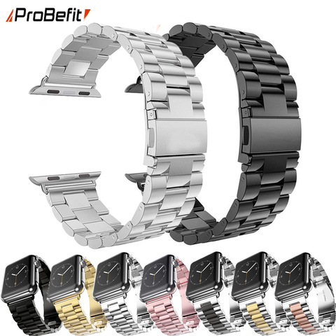Stainless Steel Strap For Apple Watch 42mm 38mm 1/2/3/4 Metal Watchband Bracelet Band for iWatch Series 4 5 6 SE 44mm 40mm ► Photo 1/6