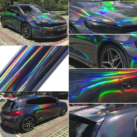 rainbow iridescent holographic vinyl car wrap