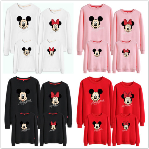 Family Matching Clothes Cartoon Mickey Minnie Mouse Sweatshirts Mother Daughter Father Son Long Sleeve T-shirt Top Mommy Clothes ► Photo 1/6