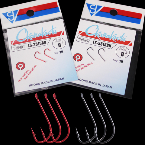 10pcs/lot black and red sode fishing hooks  High Carbon Steel Fishing Hook  Non-Barb  gamakatsu ► Photo 1/6