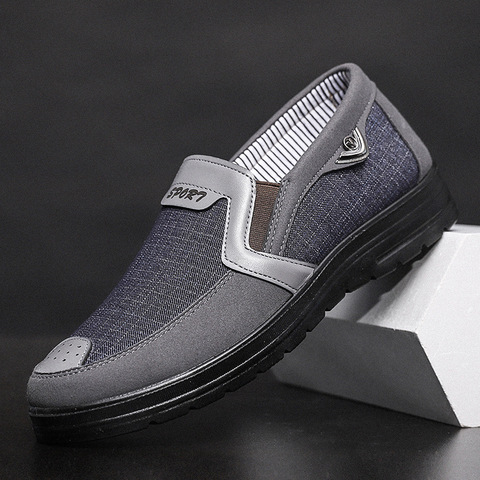 New Canvas Loafers Shoes Slip on Men Casual Shoes Summer 2022 Breathable Fashion Soft Flat Driving Shoes Big Size 38-48 ► Photo 1/6