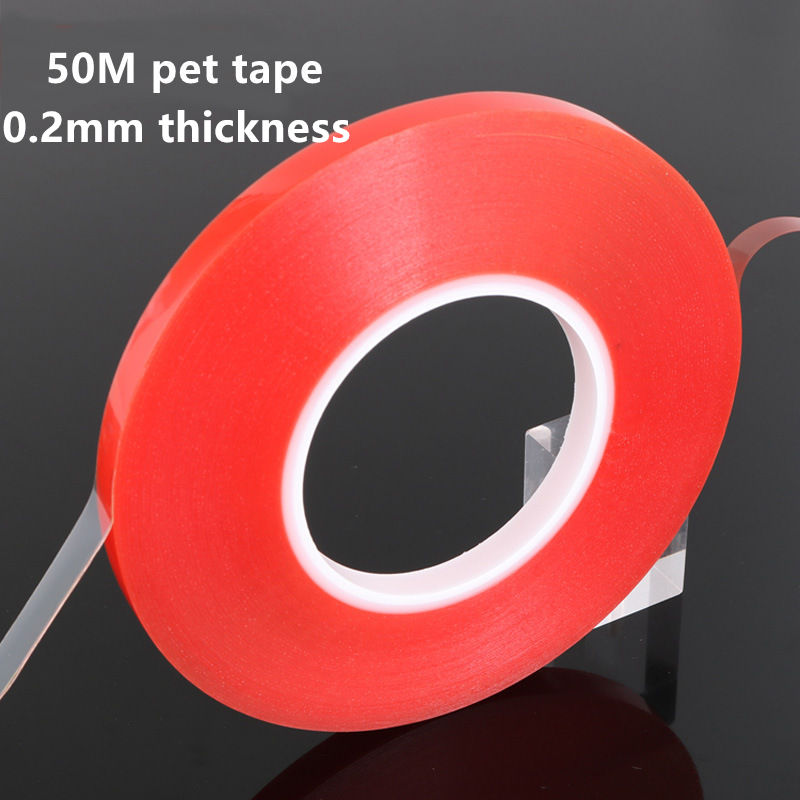 Strong Pet Adhesive Pet Red Film Clear Double Sided Tape No Trace for Phone  LCD Screen