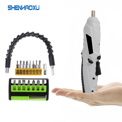 Cordless Mini electric screwdriver Shape-shifting 3.6V Power tools  Rechargeable Lithium battery Two-way switch Home DIY Set ► Photo 1/6