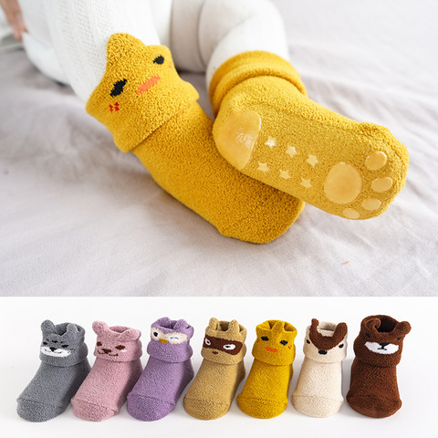 Coral Fleece Baby Anti Slip Floor Socks Autumn Winter Newborn Warm and Thick Socks New Born Baby Girl Boy Infant Indoor Sock ► Photo 1/6