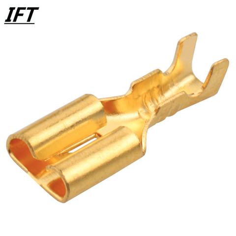 100pcs/Lot 4.8 series insulated terminal thickness 0.5 male insert Brass connectors car terminals DJ621-E4.8A 0.2-0.75mm2 ► Photo 1/6