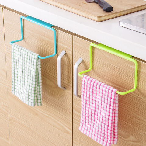 1Pcs Plastic Hanging Holder Towel Rack Multifunction Cupboard Cabinet Door Back Kitchen Accessories Home Storage Organizer ► Photo 1/6