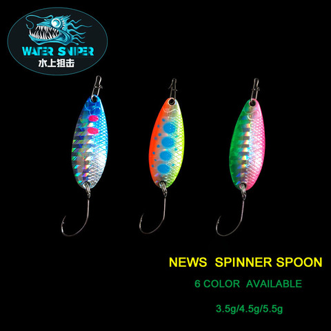 Free Shipping Metal Spinner Spoon Fishing Lure Artificial Trout Bait 3.5g 4.5g 5.5g 1pc/Lot Jig Swimbait Fishing Tackle Pesca ► Photo 1/6