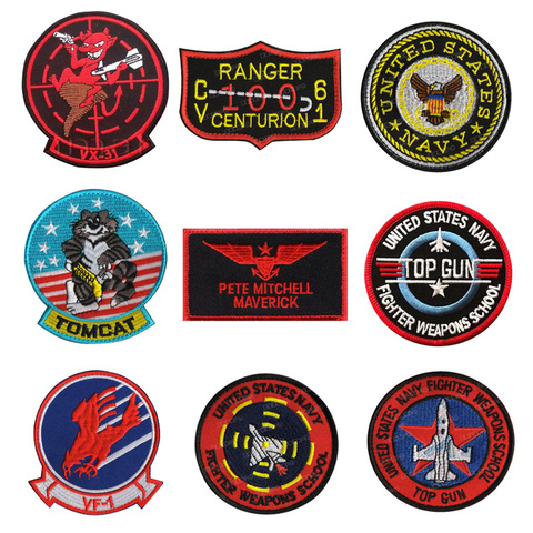 3D Embroidery Badge VF-1/TOP GUN American Airlines Pilot Patch Army Fan Morale Chapter Patch Armband Denim Clothes Jacket Icon ► Photo 1/6