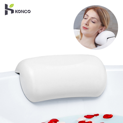 Konco Bathtub Pillow Non-slip  Bathtub Headrest Soft Waterproof Bath Pillows with Suction Cups Bathroom Accessories ► Photo 1/6