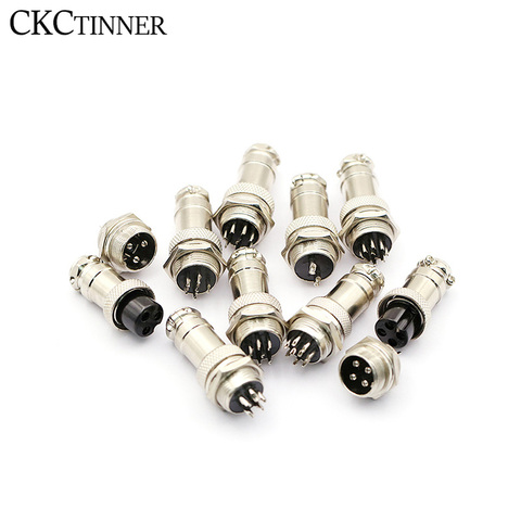 1 set GX16  2p 3p 4p 5p 6P  Pin Male + Female 16mm Circular Aviation Socket Plug Wire Panel Connector ► Photo 1/6