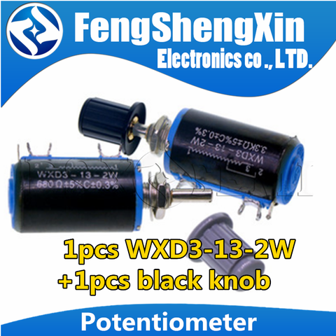 1pcs WXD3-13-2W Potentiometer + 1pcs black knob wxd3-13 100 200 220 470 680 1K 2.2K 3.3K 4.7K 5.6K 6.8K 10K 22K 33K 47K 100K Ohm ► Photo 1/3