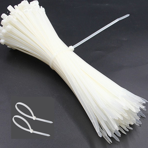 100Pcs 2x100mm 3*200mm White Black Self-locking Plastic Nylon Cable Ties Wire Zip Tie ► Photo 1/6