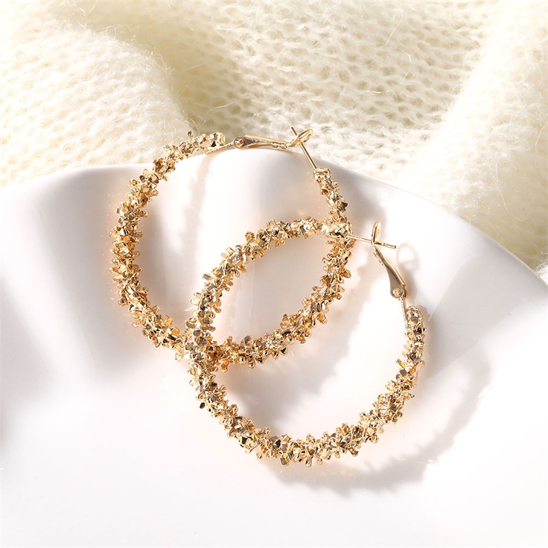 SoHot Trendy Bamboo Hoop Earrings Women Female Gold Silver Color Color  Classic Jewelry