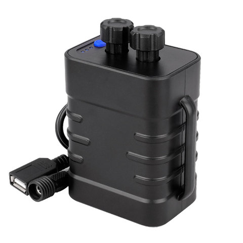 Deemount Bicycle Light Power Box 8.4V 5V Dual Voltage Output for 2/4/6 18650/26650 Batteries W/ Strap Optional 100-240V Adaptor ► Photo 1/5