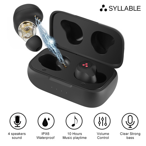 SYLLABLE S115 Strong bass TWS wireless headset noise reduction for music QCC3020 Chip of SYLLABLE S115 wireless sport Earphones ► Photo 1/6