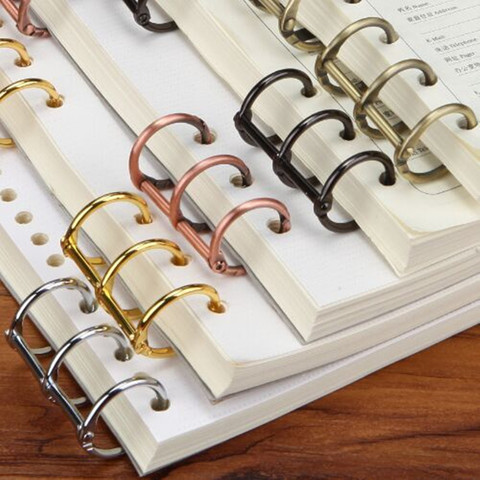 Metal Plated Loose Leaf Book Binder Hinged Ring Binding Rings Nickel Desk Calendar Circle 3 rings For Card Key Album ► Photo 1/6