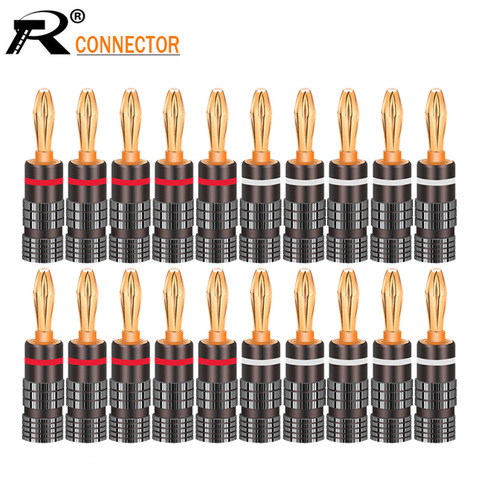 20pcs/10pairs New HIFI BANANA PLUGS 24K Gold-plated 4MM Banana Connector with Screw Lock For Audio Jack Speaker Plugs Gun Metal ► Photo 1/6