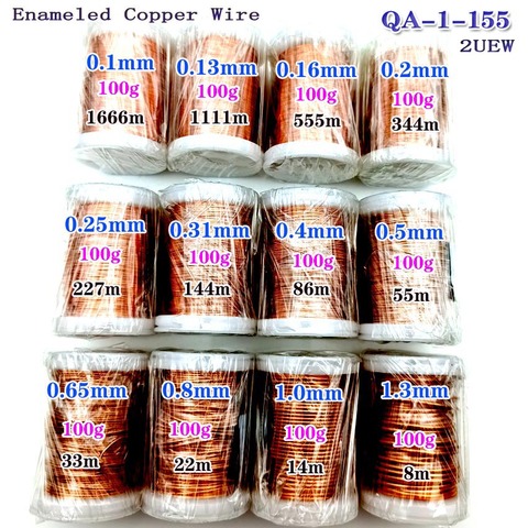 100g/roll QA-1-155 2UEW Polyurethane Enameled Copper Wire Varnished Diameter 0.1to1.5mm For Transformer Wire Jumper ► Photo 1/6