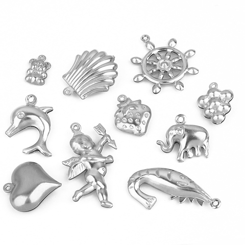 40pcs/lot Stainless Steel Fashion Accessories Angel Lobster Dolphin Pendant DIY Jewelry Making Bracelet Necklace Connector ► Photo 1/6