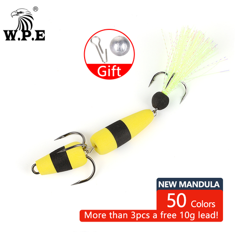 W.P.E Brand New MANDULA 50color Size L Bass Lure Soft Fishing Bass Lure Density Foam Swim Baits 5g with 2 Treble Hooks 2/0# 2# ► Photo 1/6