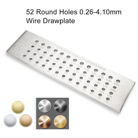 52 Holes 0.26-4.10mm Tungsten Carbide Wire Drawplate Jewelry Making Round Shape Drawplate Jewelry Craft Processing Tool ► Photo 1/6