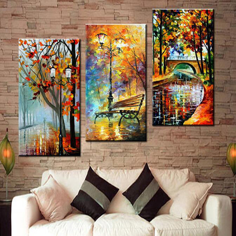 3 piece Rain Tree Road Diamond Painting 5D Diy Full Diamond Embroidery Abstract landscape Mosaic Triptych Home Decor AA2090 ► Photo 1/6