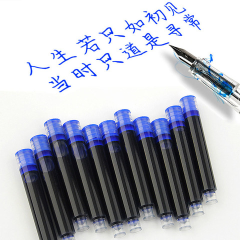 10PCS Universal Ink Sac Disposable Erasable Blue Fountain Pen Refills Black Red Ink Cartridge Refills School Office Supplies ► Photo 1/6